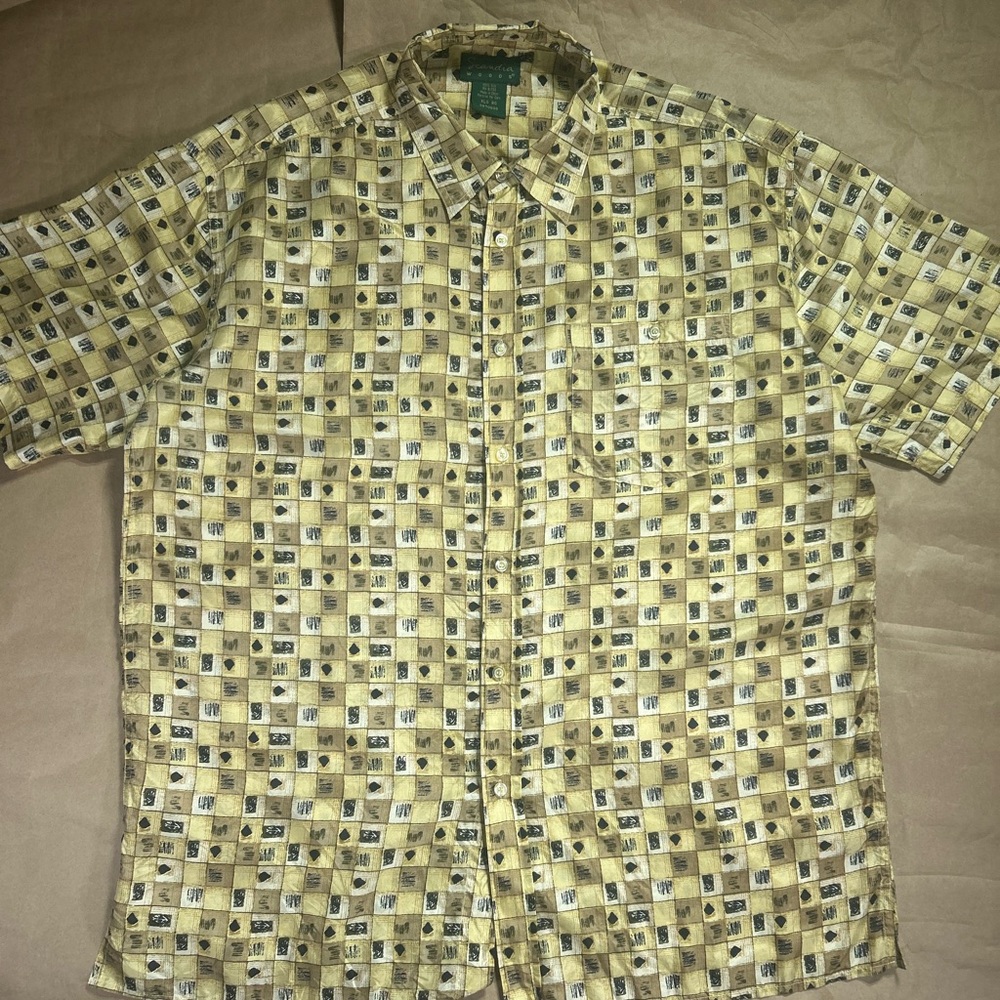 Men's multi patterned silk short sleeve shirt